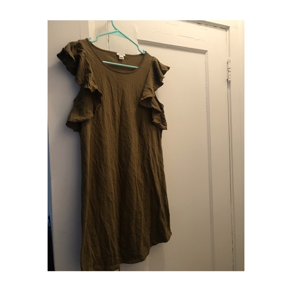 Jcrew Factory Ruffle-shoulder dress